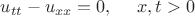 $u_{tt} - u_{xx}=0,  \ \ \ \    x,t>0 $