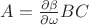 $A = \frac{\partial \beta}{\partial \omega} B C$