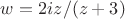 $w = 2iz/(z+3)$
