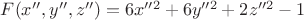 $F(x'',y'',z'') = 6x''^2+6y''^2+2z''^2-1$
