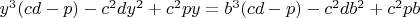 $y^3(cd-p)-c^2dy^2+c^2py=b^3(cd-p)-c^2db^2+c^2pb$