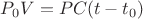 ${P_0}V=PC(t-t_0)$