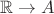 $\mathbb R\to A$
