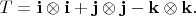 $T=\mathbf{i}\otimes\mathbf{i}+\mathbf{j}\otimes\mathbf{j}-\mathbf{k}\otimes\mathbf{k}.$