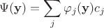 $$\Psi (\mathbf y) = \sum_j \varphi_j (\mathbf y) c_j$$