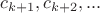 $c_{k+1},c_{k+2},...$