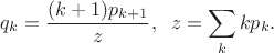 $$q_k=\frac{(k+1)p_{k+1}}z,\;\;z=\sum_kkp_k.$$