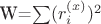 W=\sum(r_i^{(x)})^2