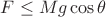 $F \leq Mg \cos \theta$