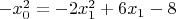 $-x_0^2=-2x_1^2+6x_1-8$