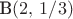 $\textrm B(2,\,1/3)$