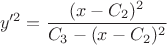 $$y'^2={(x-C_2)^2\over C_3-(x-C_2)^2}$$