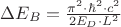 $\Delta {E_B} = \frac{{{\pi ^2} \cdot {\hbar ^2} \cdot {c^2}}}{{2{E_D} \cdot {L^2}}}$ $\Delta {E_B} = \frac{{{\pi ^2} \cdot {\hbar ^2} \cdot {c^2}}}{{2{E_D} \cdot {L^2}}}$