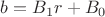 $b=B_1r+B_0$ $b=B_1r+B_0$