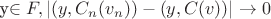 y\in F, |(y, C_n(v_n)) - (y, C(v))|\to 0