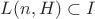 $L(n, H) \subset I$