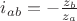 $i_{ab}=-\frac{z_b}{z_a}$