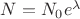 $N=N_0e^\lambda$