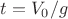 $t=V_0/g$