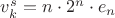 $v_k^s = n\cdot 2^n \cdot e_n$