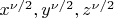 $x^{\nu/2}, y^{\nu/2}, z^{\nu/2}$