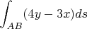 $\displaystyle\int_{AB}(4y-3x)ds$