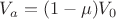$V_a=(1-\mu)V_0$