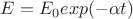 $E=E_0exp(-\alpha t)$