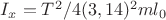 $I_x=T^2/4 (3,14)^2 m l_{0}$