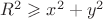 $R^2\geqslant x^2+y^2$
