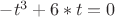 $              -t^3+6*t = 0 $