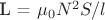 L = \mu_0N^2S/l