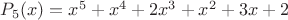 $P_5(x)=x^5+x^4+2x^3+x^2+3x+2$
