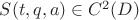 $S(t,q,a) \in C^2(D)$