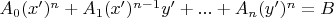 $A_0(x')^n+A_1(x')^{n-1}y'+...+A_n(y')^n=B$