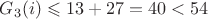 $G_3(i)\leqslant 13+27=40<54$