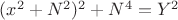$(x^2+N^2)^2+N^4=Y^2$