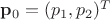 $\mathbf{p}_0 =(p_1,p_2)^{T}$