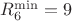 $R_6^{\min}=9$
