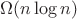 $\Omega(n \log n)$