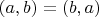 $(a,b)=(b,a)$