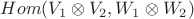 $Hom(V_1\otimes V_2, W_1\otimes W_2)$ $Hom(V_1\otimes V_2, W_1\otimes W_2)$