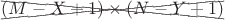 $\begin{xy}*{(M-X+1) \times (N-Y+1)}@+;p+LD;+UR**h@{-};s0+RD;s0+UL**h@{-}\end{xy}$
