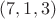 $(7, 1, 3)$