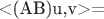 <(AB)u,v>=