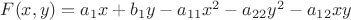 $F(x,y)=a_1x+b_1y-a_{11}x^2-a_{22}y^2-a_{12}xy$