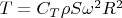 $T=C_T\rho S\omega^2 R^2$