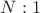 $N:1$