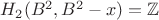 $H_2(B^2, B^2 - x)= \mathbb{Z}$