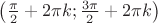$\left( {\frac{\pi }{2} + 2\pi k;\frac{{3\pi }}{2} + 2\pi k} \right)$